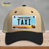 Taxi North Dakota Novelty License Plate Hat Mesh / Khaki|Black