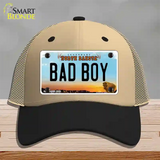 Bad Boy North Dakota Novelty License Plate Hat Mesh / Khaki|Black