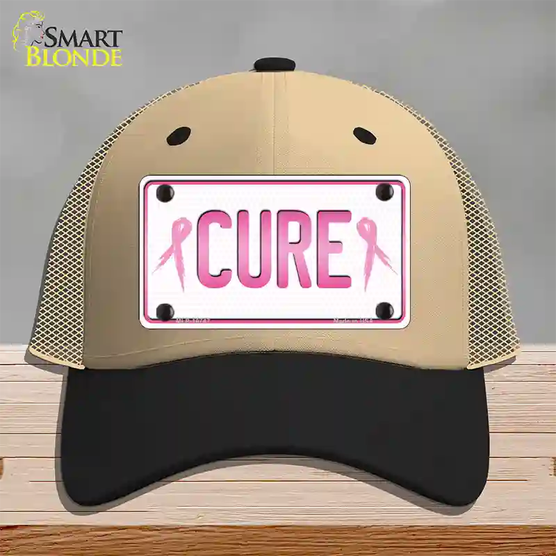 Cure Novelty License Plate Hat Sign Mesh / Khaki|Black