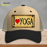 I Heart Yoga Novelty License Plate Hat Mesh / Khaki|Black