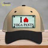 I Love Yoga Pants Novelty License Plate Hat Mesh / Khaki|Black