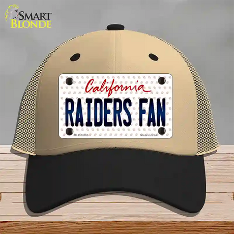 Raiders Fan California Novelty License Plate Hat Mesh / Khaki|Black