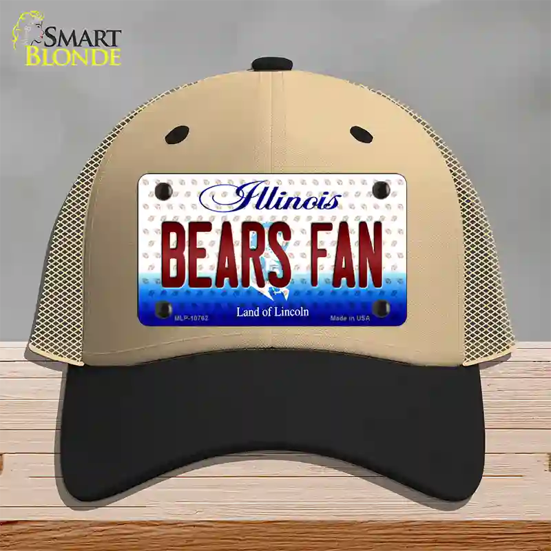 Bears Fan Illinois Novelty License Plate Hat Mesh / Khaki|Black