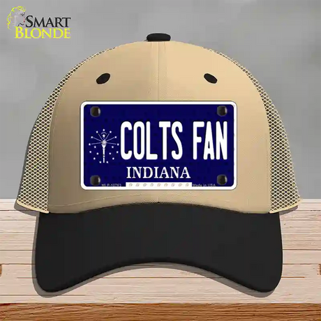 Colts Fan Indiana Novelty License Plate Hat Mesh / Khaki|Black