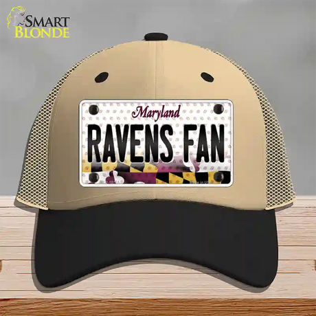 Ravens Fan Maryland Novelty License Plate Hat Mesh / Khaki|Black