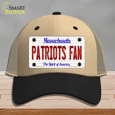 Patriots Fan Massachusetts Novelty License Plate Hat Mesh / Khaki|Black