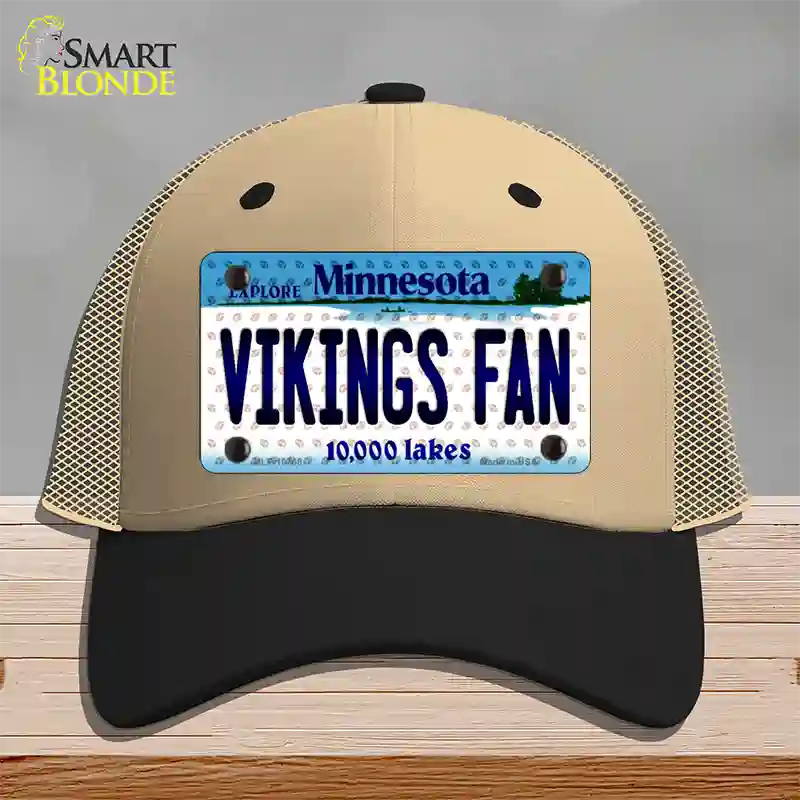 Vikings Fan Minnesota Novelty License Plate Hat Mesh / Khaki|Black