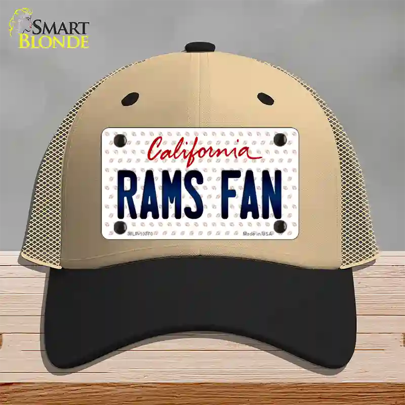 Rams Fan California Novelty License Plate Hat Mesh / Khaki|Black