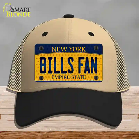 Bills Fan New York Novelty License Plate Hat Mesh / Khaki|Black