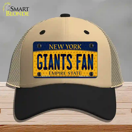 Giants Fan New York Novelty License Plate Hat Mesh / Khaki|Black