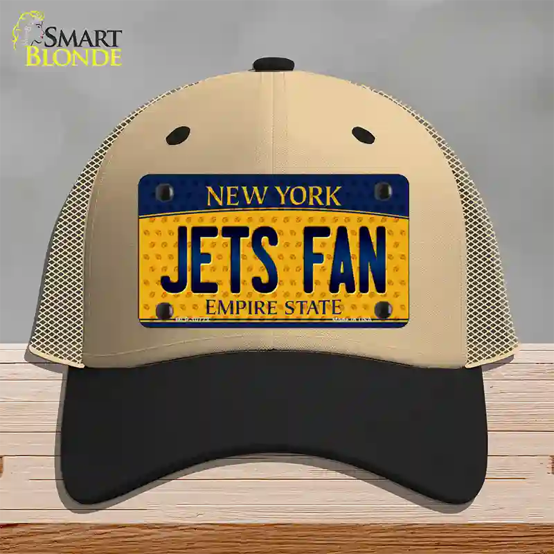 Jets Fan New York Novelty License Plate Hat Mesh / Khaki|Black