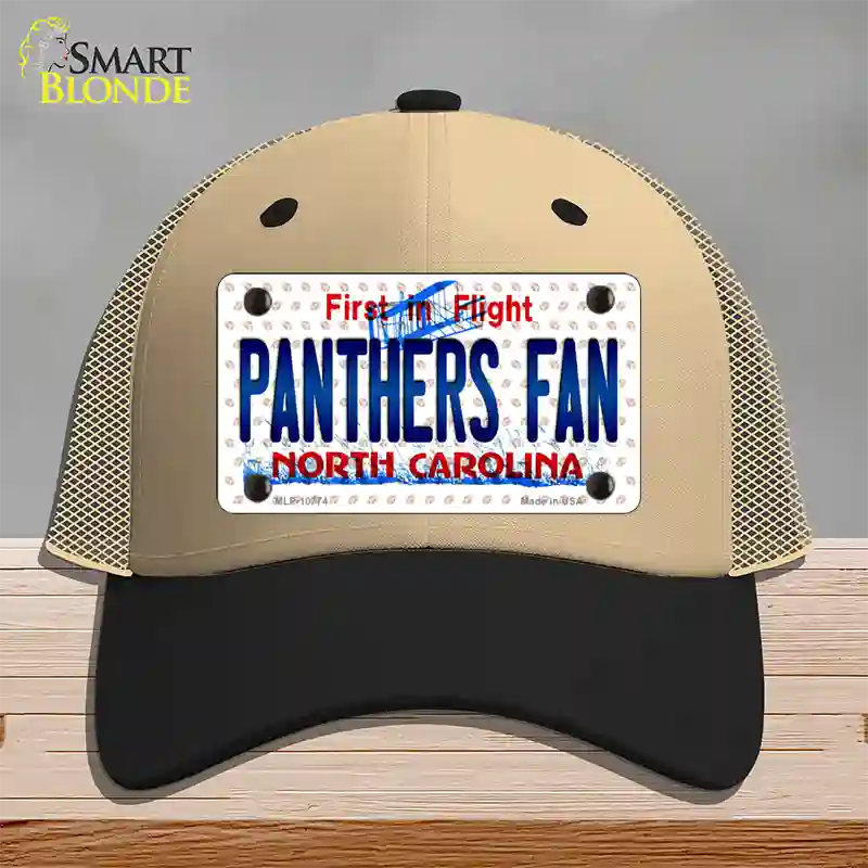 Panthers Fan North Carolina Novelty License Plate Hat Mesh / Khaki|Black