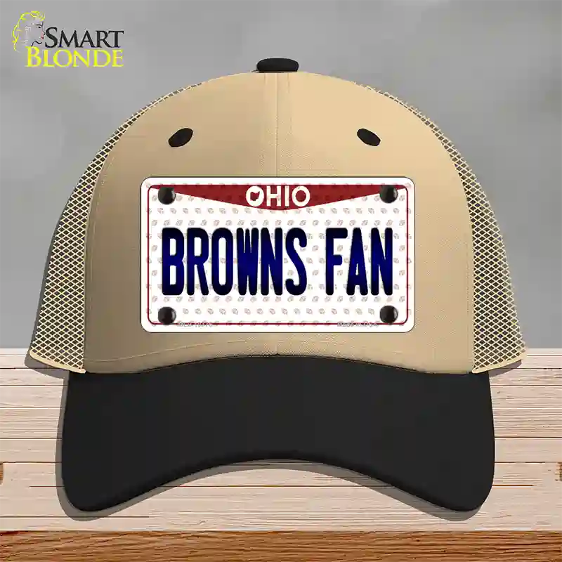 Browns Fan Ohio Novelty License Plate Hat Mesh / Khaki|Black