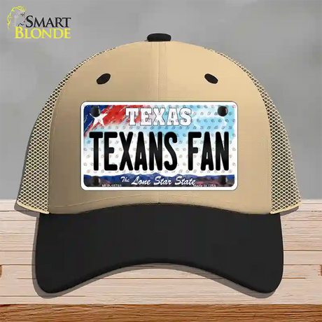 Texans Fan Texas Novelty License Plate Hat Mesh / Khaki|Black