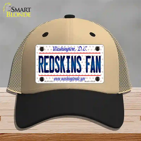 Redskins Fan Washington DC Novelty License Plate Hat Mesh / Khaki|Black