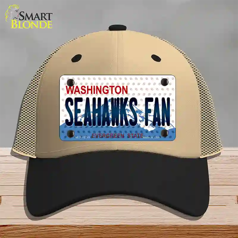 Seahawks Fan Washington Novelty License Plate Hat Mesh / Khaki|Black