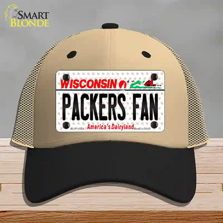 Packers Fan Wisconsin Novelty License Plate Hat Mesh / Khaki|Black