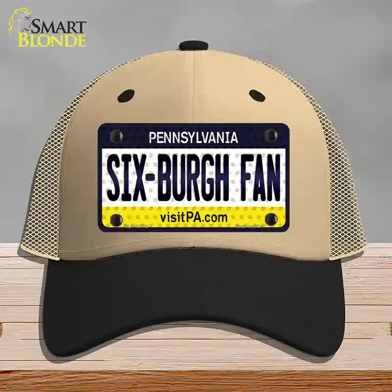 Six Burgh Fan Pennsylvania Novelty License Plate Hat Mesh / Khaki|Black