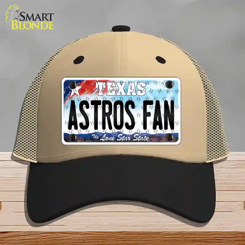 Astros Fan Texas Novelty License Plate Hat Mesh / Khaki|Black