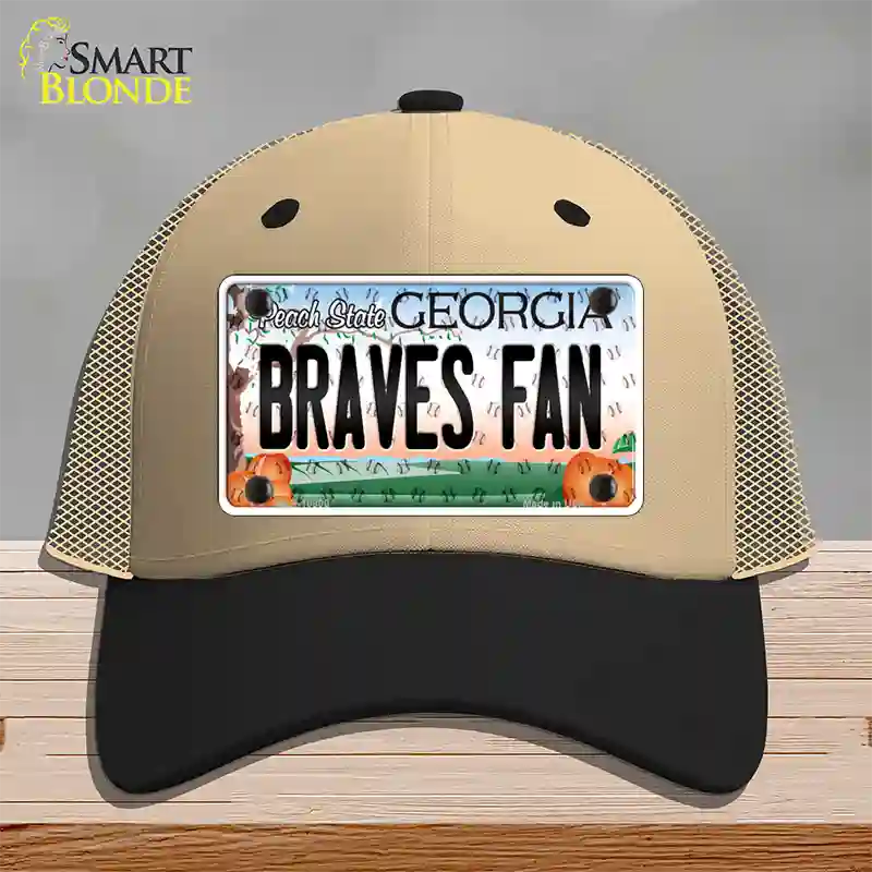 Braves Fan Georgia Novelty License Plate Hat Mesh / Khaki|Black