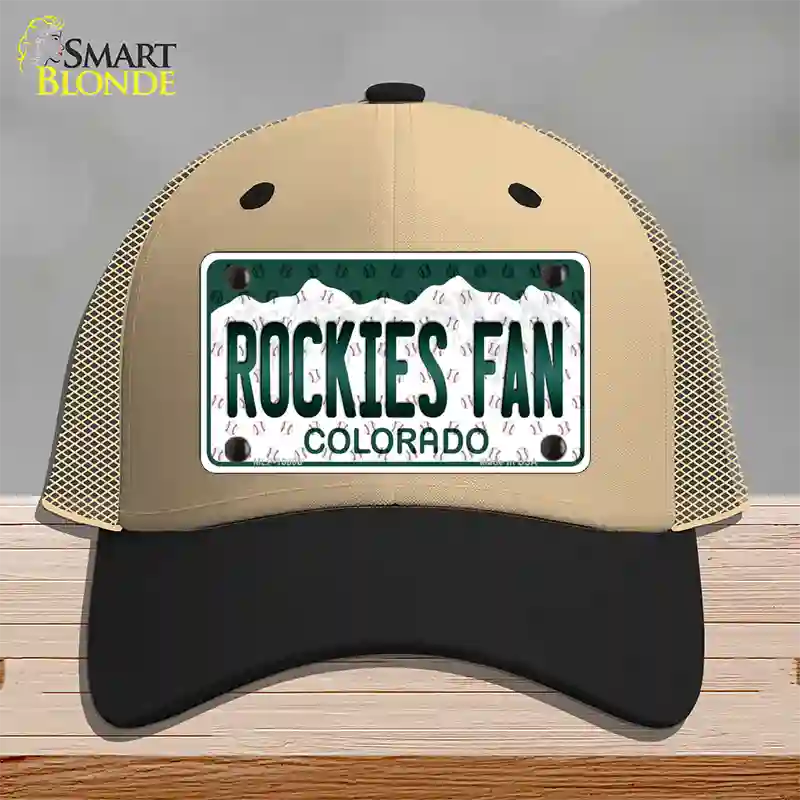 Rockies Fan Colorado Novelty License Plate Hat Mesh / Khaki|Black