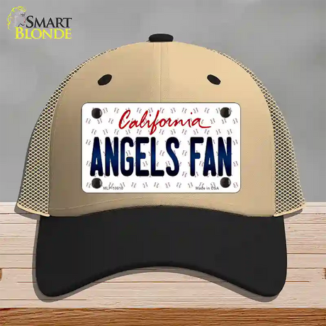 Angels Fan California Novelty License Plate Hat Mesh / Khaki|Black