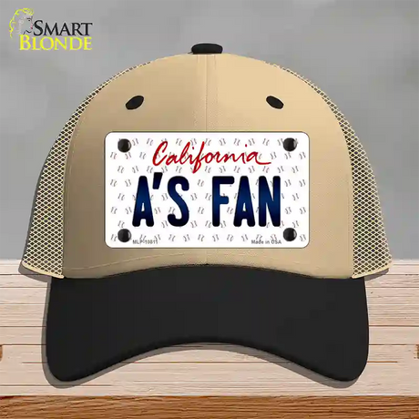 As Fan California Novelty License Plate Hat Mesh / Khaki|Black