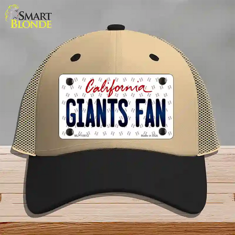 Giants Fan California Novelty License Plate Hat Mesh / Khaki|Black