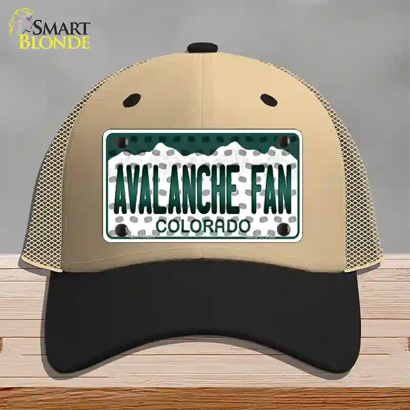 Avalanche Fan Colorado Novelty License Plate Hat Mesh / Khaki|Black