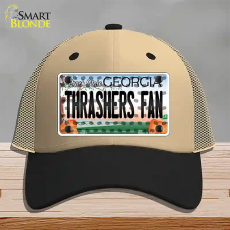 Thrashers Fan Georgia Novelty License Plate Hat Mesh / Khaki|Black