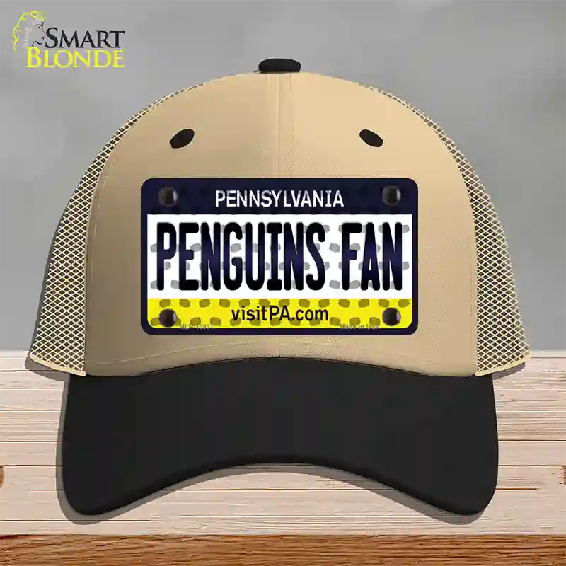 Penguins Fan Pennsylvania Novelty License Plate Hat Mesh / Khaki|Black