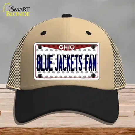 Blue Jackets Fan Ohio Novelty License Plate Hat Mesh / Khaki|Black