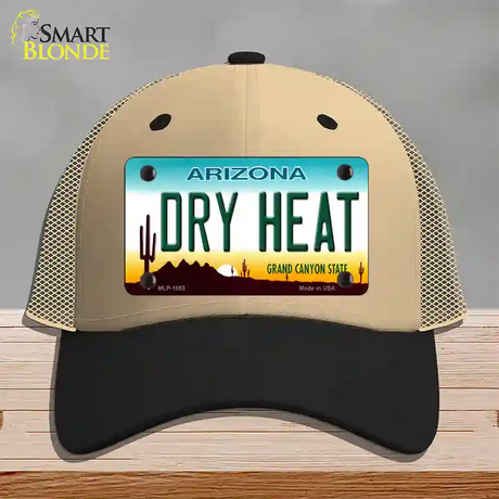 Dry Heat Arizona Novelty License Plate Hat Mesh / Khaki|Black