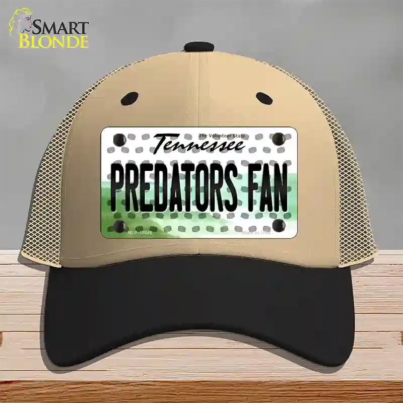 Predators Fan Tennessee Novelty License Plate Hat Mesh / Khaki|Black