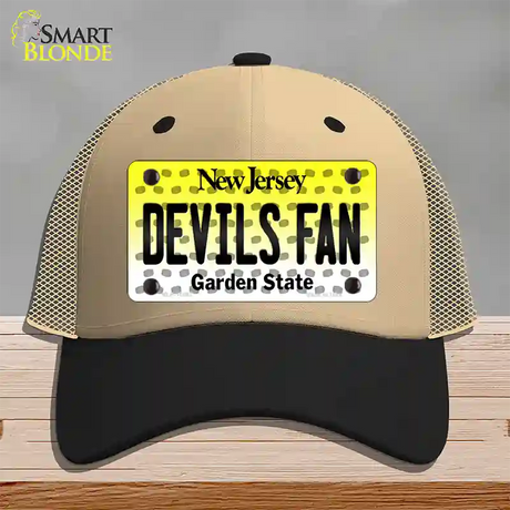 Devils Fan New Jersey Novelty License Plate Hat Mesh / Khaki|Black