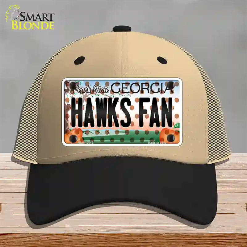 Hawks Fan Georgia Novelty License Plate Hat Mesh / Khaki|Black