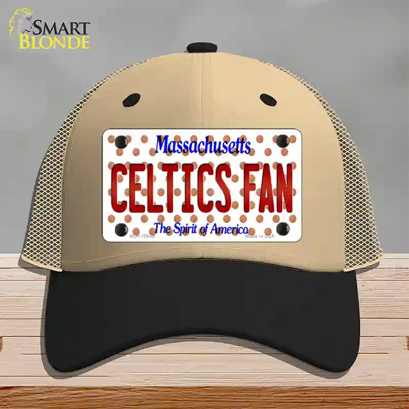 Celtics Fan Massachusetts Novelty License Plate Hat Mesh / Khaki|Black