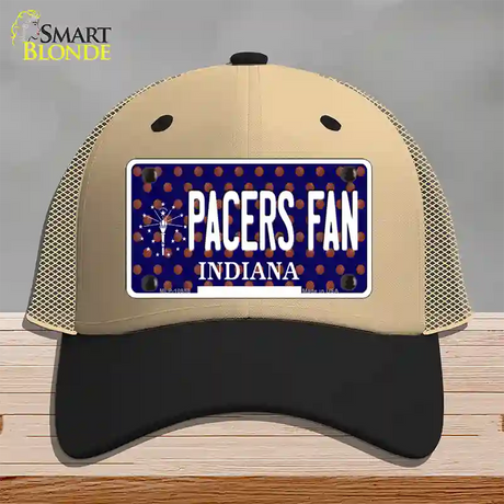 Pacers Fan Indiana Novelty License Plate Hat Mesh / Khaki|Black