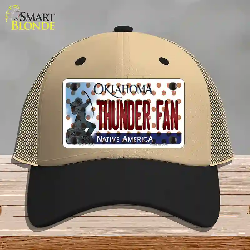 Thunder Fan Oklahoma Novelty License Plate Hat Mesh / Khaki|Black