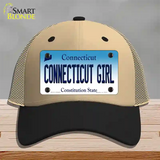 Connecticut Girl Connecticut Novelty License Plate Hat Mesh / Khaki|Black