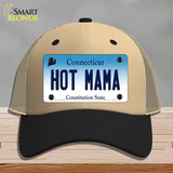 Hot Mama Connecticut Novelty License Plate Hat Mesh / Khaki|Black