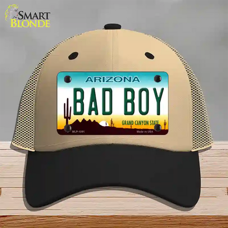 Arizona Bad Boy Novelty License Plate Hat Mesh / Khaki|Black