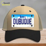 Dubuque Iowa Novelty License Plate Hat Mesh / Khaki|Black