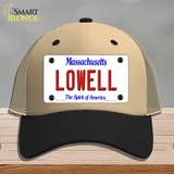 Lowell Massachusetts Novelty License Plate Hat Mesh / Khaki|Black