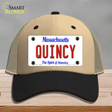 Quincy Massachusetts Novelty License Plate Hat Mesh / Khaki|Black