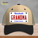 Grandma Massachusetts Novelty License Plate Hat Mesh / Khaki|Black