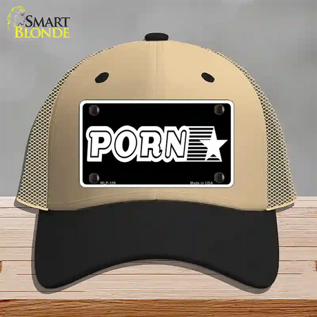 Porn Star Novelty License Plate Hat Mesh / Khaki|Black