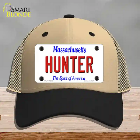 Hunter Massachusetts Novelty License Plate Hat Mesh / Khaki|Black