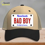 Bad Boy Massachusetts Novelty License Plate Hat Mesh / Khaki|Black