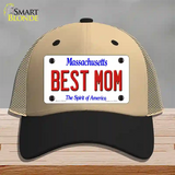 Best Mom Massachusetts Novelty License Plate Hat Mesh / Khaki|Black